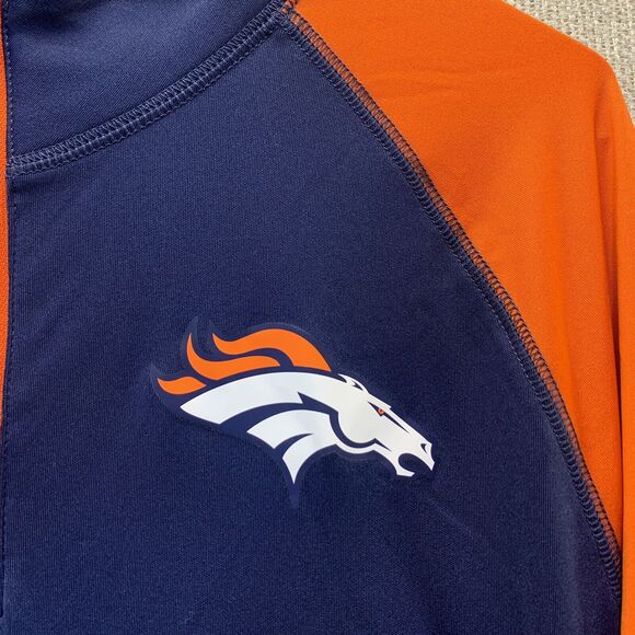 Denver Broncos 1/4 Zip Long Sleeve Pullover Shirt NFL Team Apparel Men's Large - Picture 2 of 8